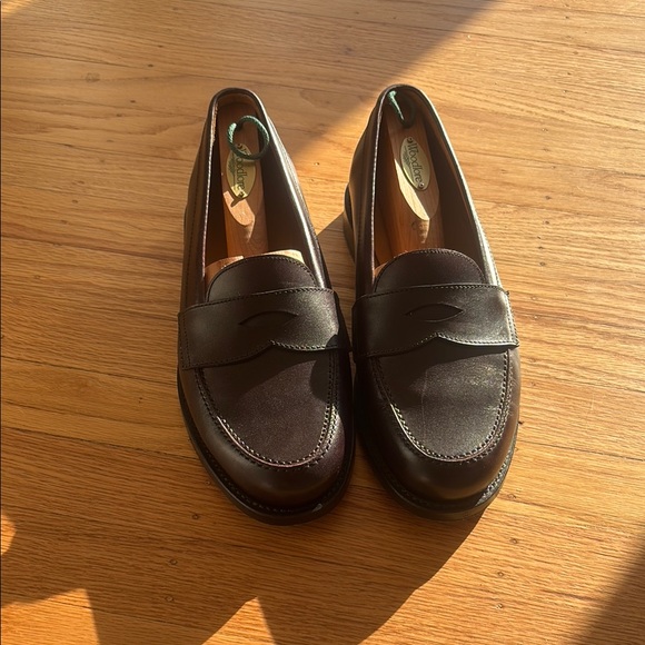 Red Slip-On Loafers with Gold Accent - Picture 2 of 3